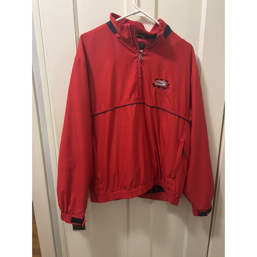 Vintage KRAFT Racing Jacket, Size Medium Cutter And Buck Red Q Zip Pullover